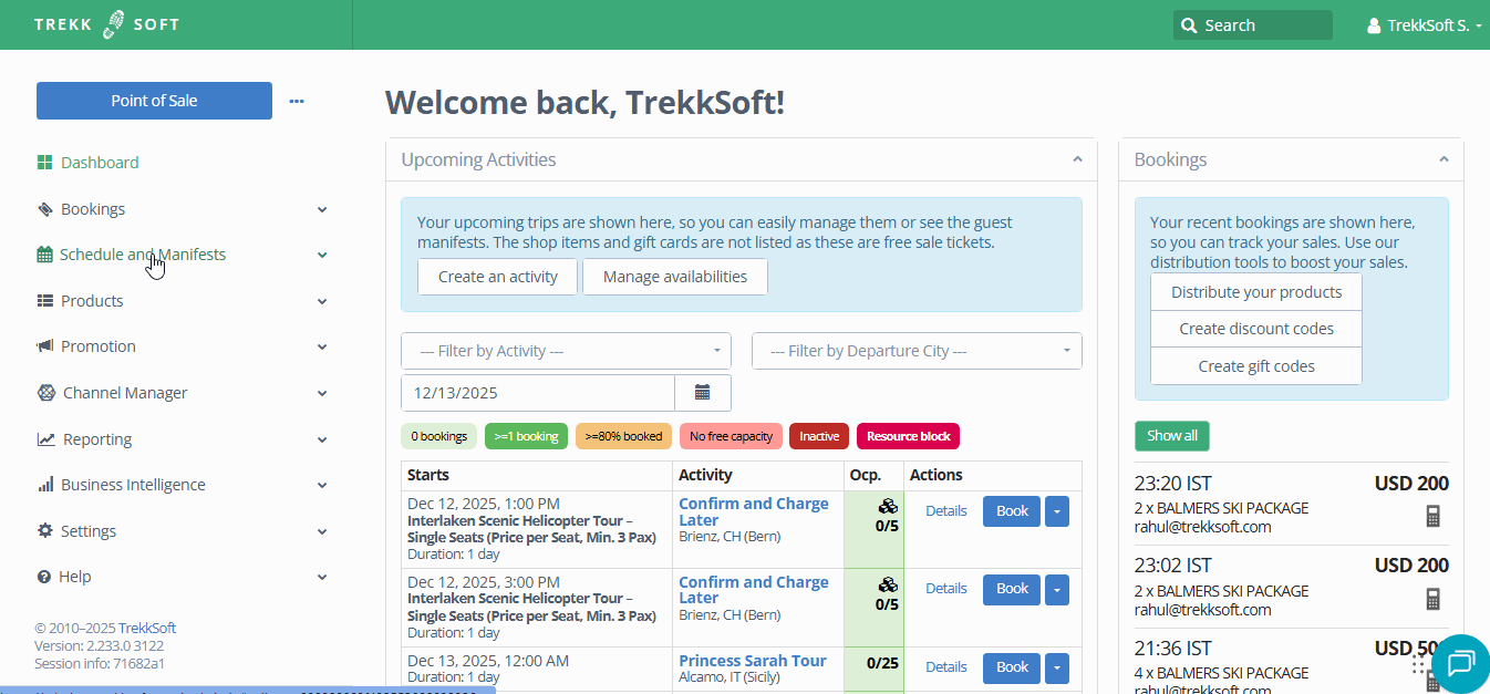 Block trip-Schedule view