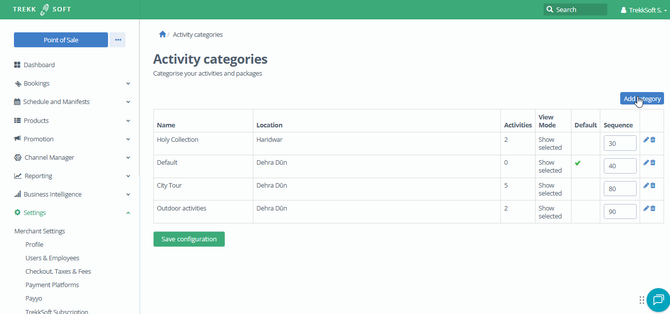 Create Activity Category