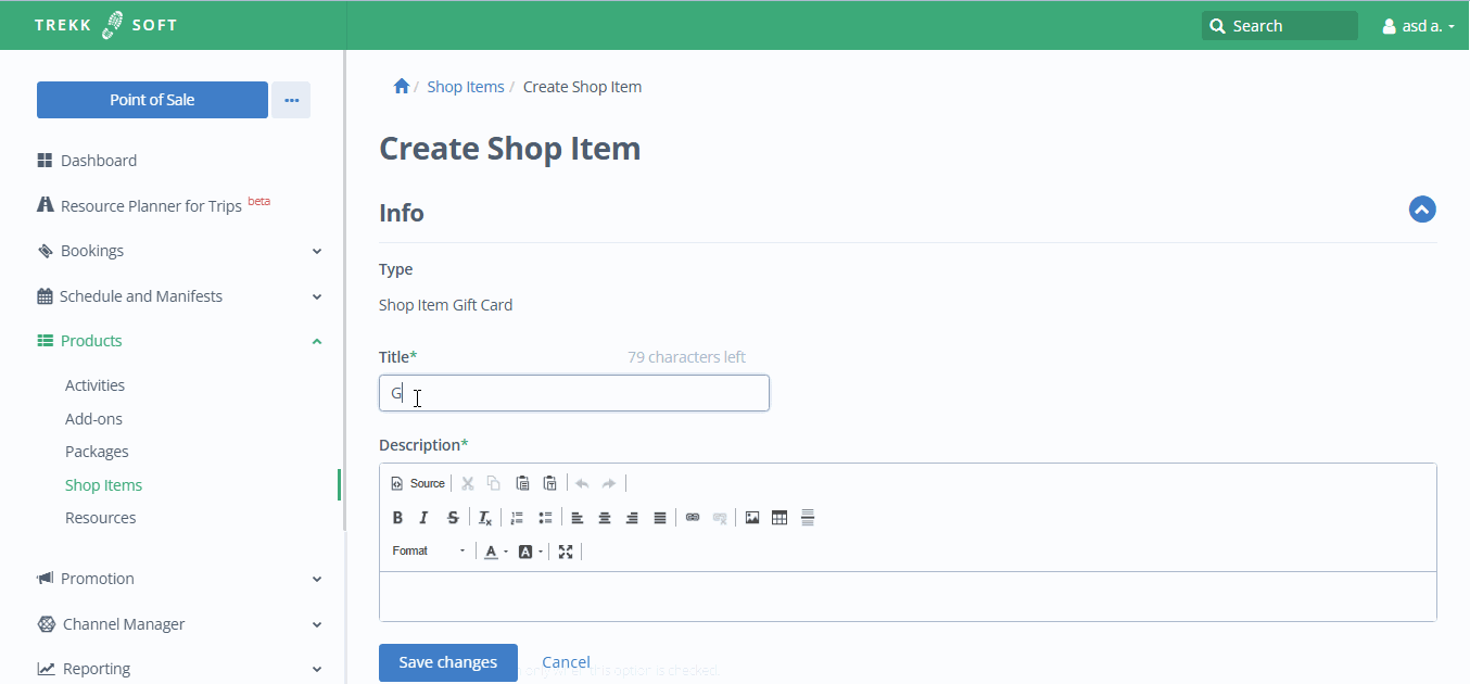 Create Gift card