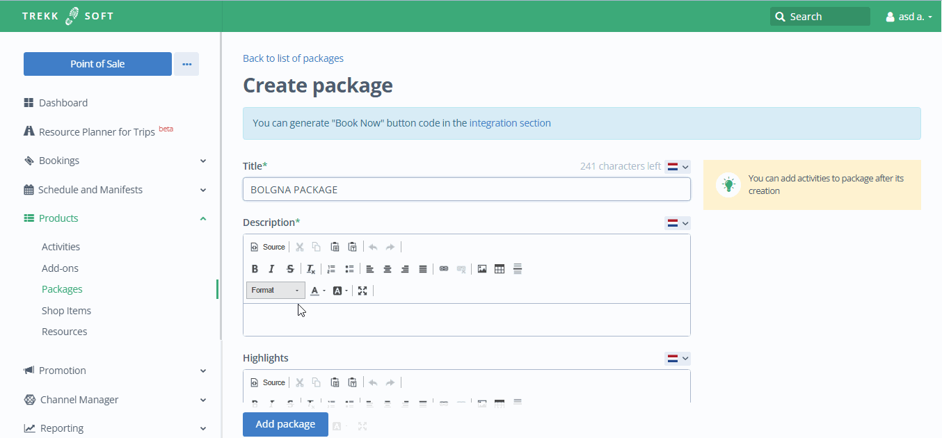 Create packages