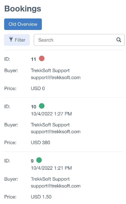 Mobile Booking Overview