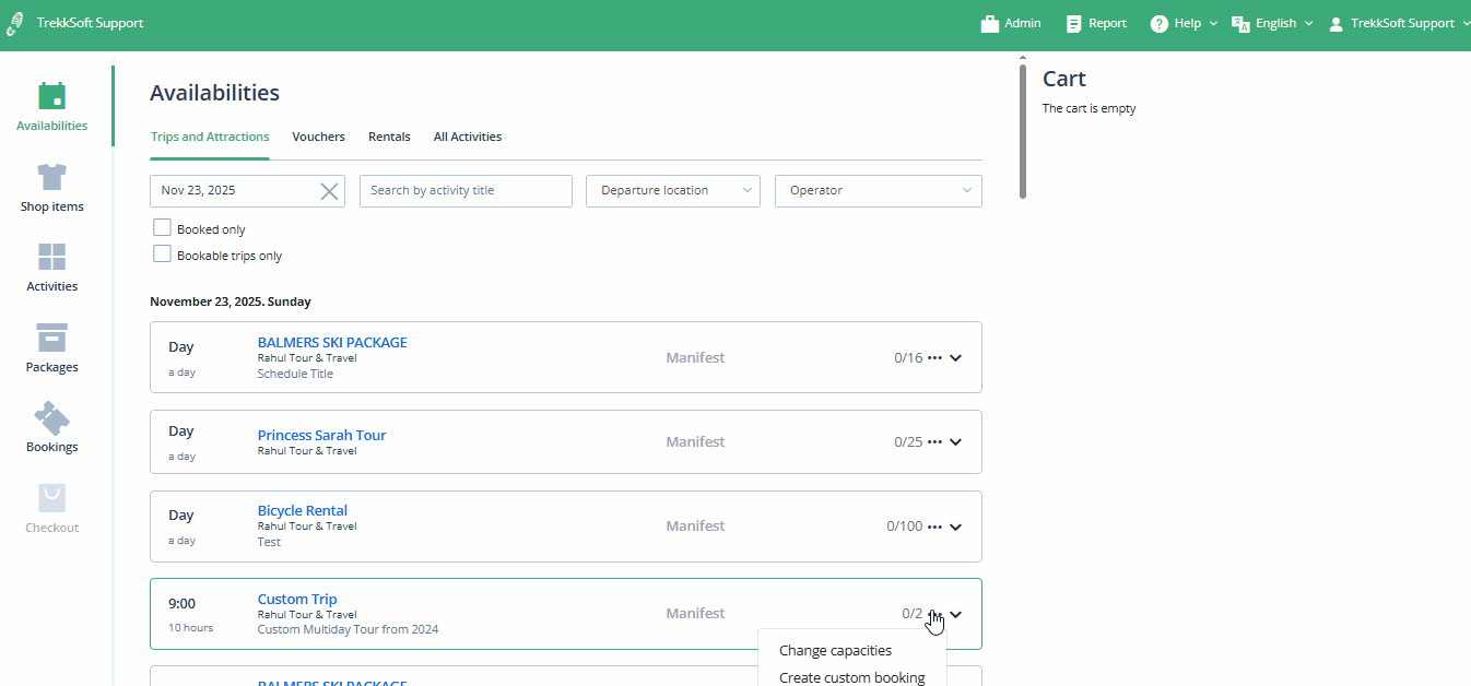 POS-Create custom booking