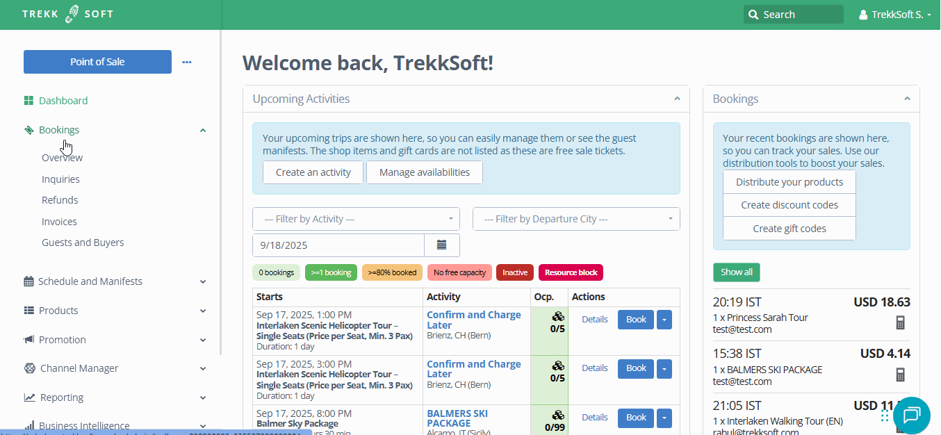 Rebooking basket item