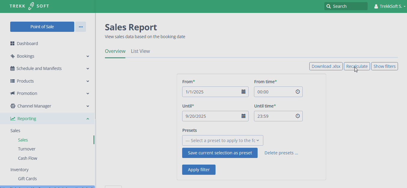 Recalculate reports