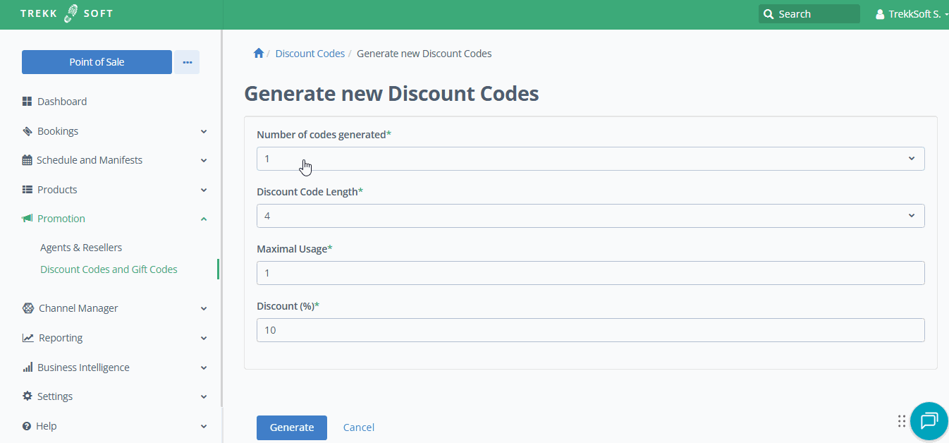 generate discount code
