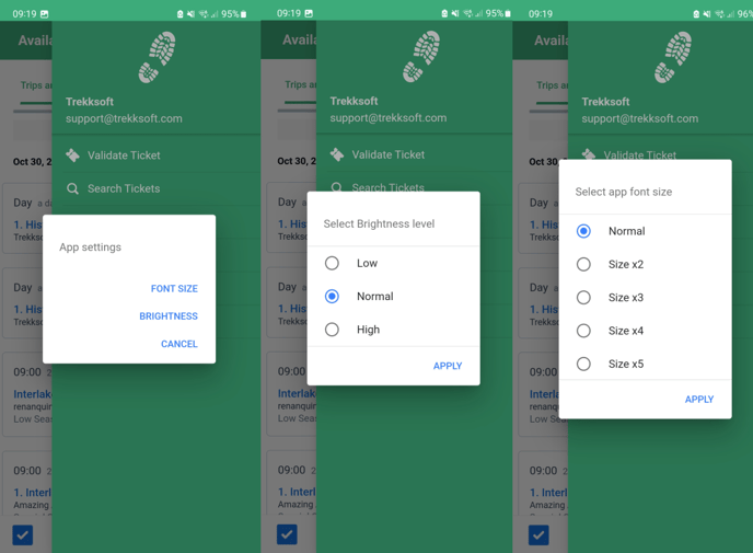 mPOS app settings