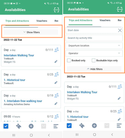 mPOS hide filter