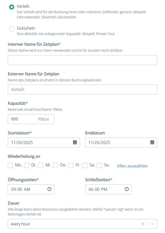 Zeitpläne für Verleih 2