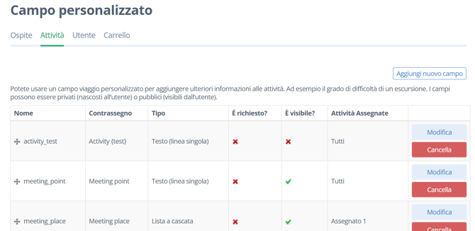 campo personalizzato attivita